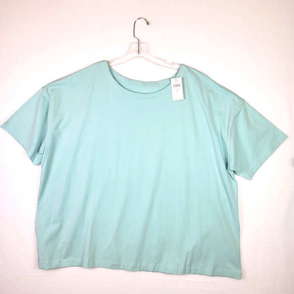 J. Jill Tops - J Jill Womens Luxe Supima Elbow Sleeve Tee Size 4x Aqua Blue Pima Cotton Stretch